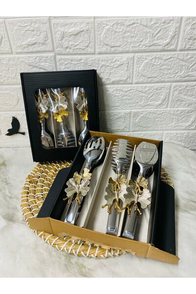 LİLA HOME طقم ملاقط خدمة موديل فراشة 3 قطع