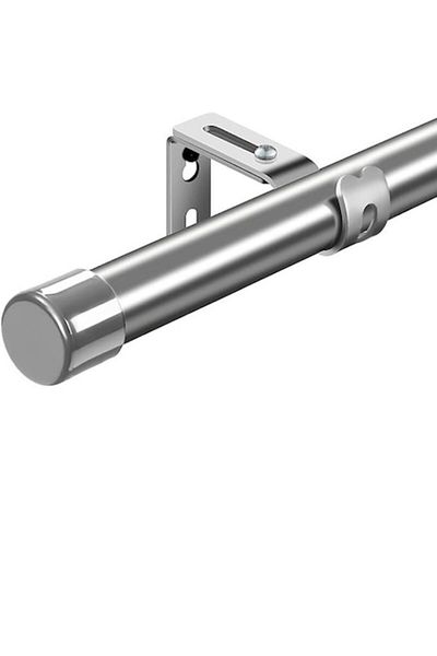 OEM Metal Curtain Rod, Adjustable 78-132cm, with Mounting Supports, Silver
