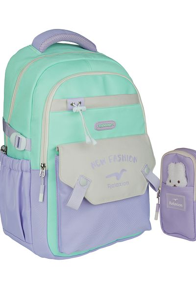 RKY SERENITY Relaxion Multi-Pocket Backpack with Pen Holder and Plush Accessories School Set
