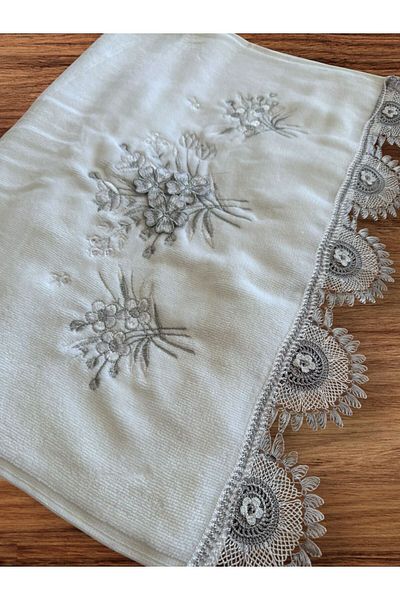 Dantelux Needlework Handcrafted Velvet 50 X90 cm Hand Towel Dowry Towel