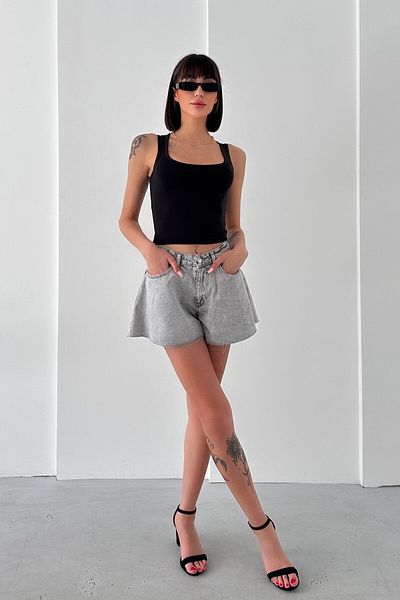 New Now ȚESĂTURĂ MODAL Gât în ​​U SUCHEȚĂ ÎNCHISĂ SPATE CROP BODY