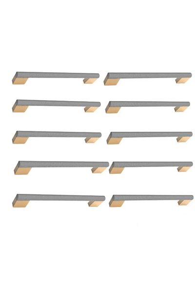 OEM Set 10 furniture handles, 128mm, with fixing screws, for kitchen, drawer/cabinet, silver/gold