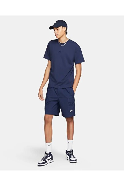 Nike Sportswear Premium Essentials Tee erkek lacivertbol kesim pamuklu t-shir...