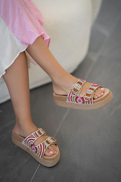 Parponi Hely stone buckle women's slipper taba