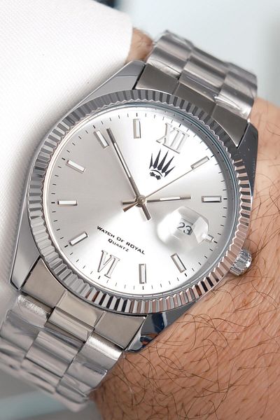 WATCHOFROYAL Mariner Lux Silver Steel Wrist Watch