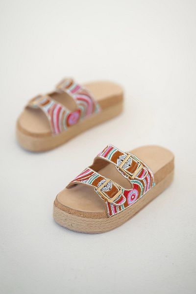 Parponi Hely stone buckle women's slipper taba