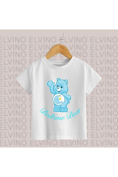 Elvino Tricouri pentru fete/băieți din bumbac cu decolteu rotund cu imprimeu Care Bears