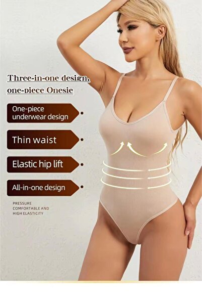 Bikini Mayokini Dünyası Kimi Bodysuit Corset with Tanga - Beige