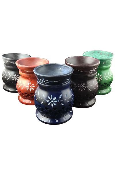 Wolawood Obsidian Natural Stone Censer Aromatherapy Incense Burner Stylish Decorative Healing Stone Room Fragrance Diffuser