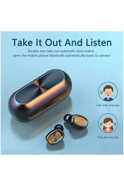 TECHSTAR TWS 50C Techstar® Wireless Earphones, Bluetooth 5.0, Instant Connection, Waterproof IPX5, 300mAh, To