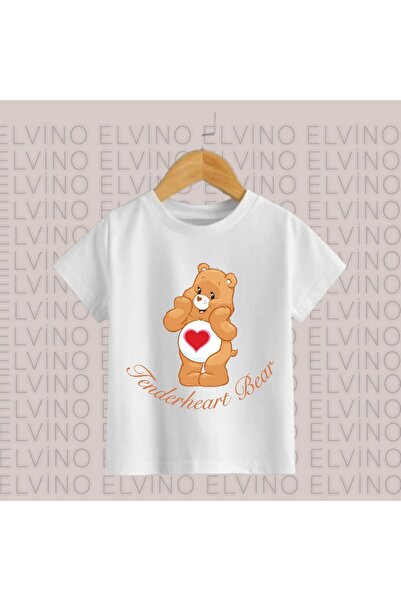 Elvino Care Bears Printed Crew Neck Cotton White Girls/Boys Tshirts