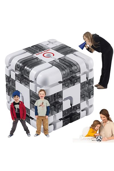 Full Abundance Interactive Toy for Kids, Labyrinth Cube with Rolling Ball, Cognitive Development, Hand-Eye Coordina