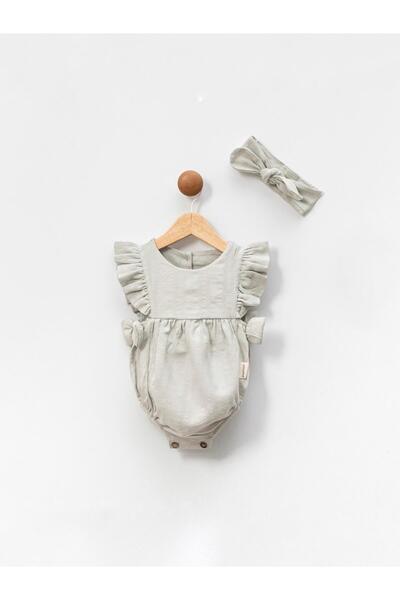 NUNU BABY Gizia Fiyonklu Müslin Romper - Mint
