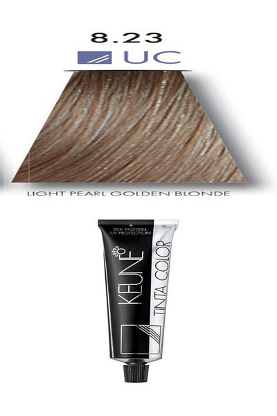 Keune 2 Packs of Keune Tinta Color Hair Dye No. 8.23 Light Golden Blonde Pearl Ultimate Cover