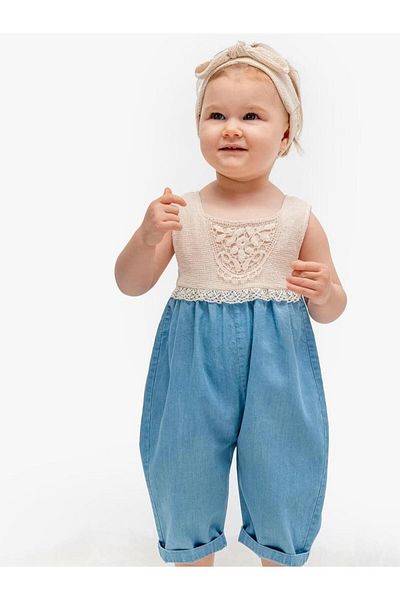 NUNU BABY Yolanda Bandana Denim Jumpsuit