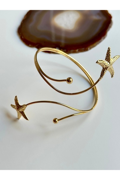 YOUES JEWELRY Arm Cuff Çelik Helen Helenistik Pazu Kol Kelepçesi Gold Ayarlanabilir Kelepçe