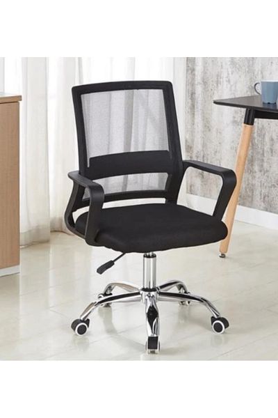 AWF AL WADI FURNITURE Rlaxy Ergonomic Low Back Mesh Office Chair Desk Chair Adjustable Swivel Chair, Black