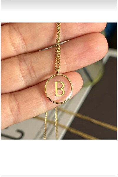 shop B harfi çelik kolye