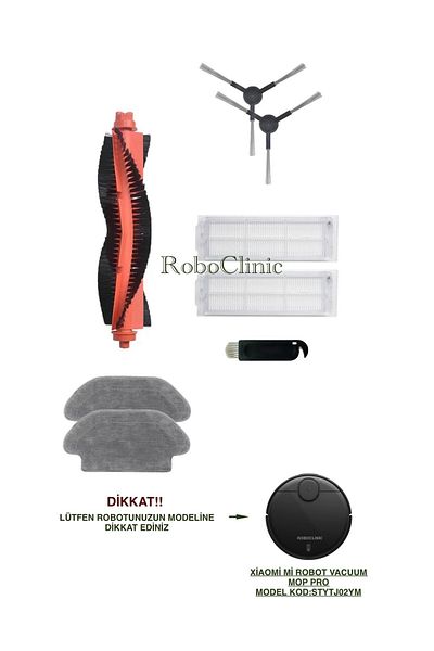 Roboclinic Xiaomi Mi Robot Vacuum Mop Pro Robot Vacuum Cleaner Compatible Brush, HEPA Filter, Mop Set - 8 Pieces
