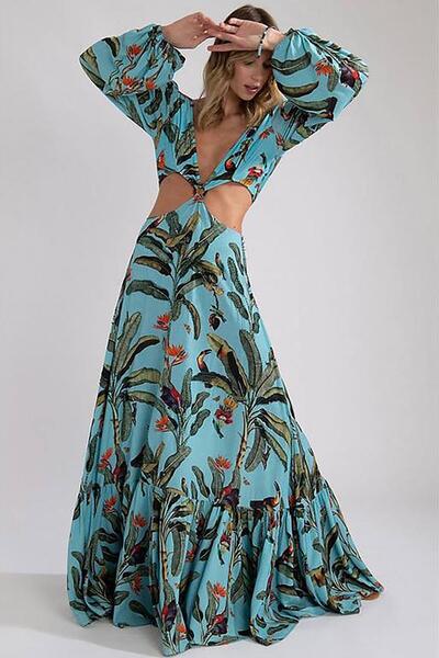 Bikini Mayokini Dünyası Elen Lunger Beachwear - Μπλε-Γκρι