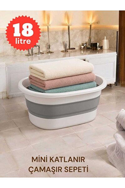 Herza House Mini Katlanır Çamaşır Sepeti 18 Litre