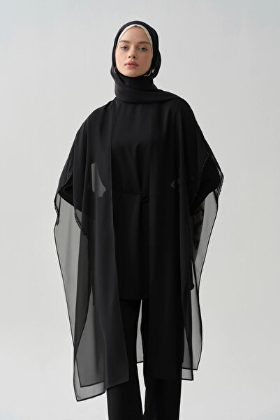 Tuğba Şifon Kombinli Tunik - Siyah