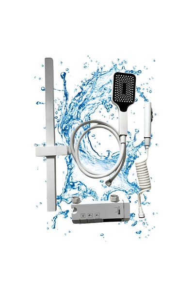 Full Abundance Smart Shower Column, LED Display, Full Abundance, Piano Controls, 360° Rotation, Powder Technology
