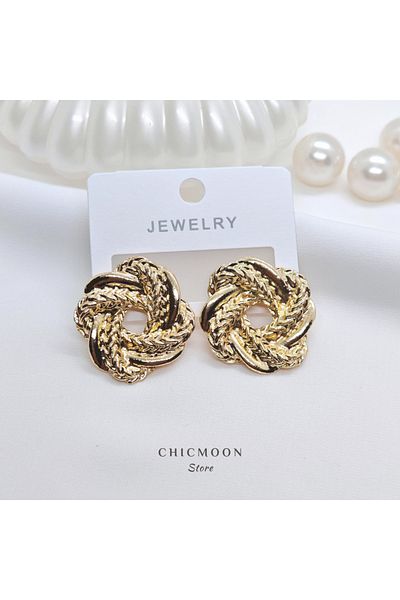 CHICMOON STORE Vip Gold Color Mesh Earrings