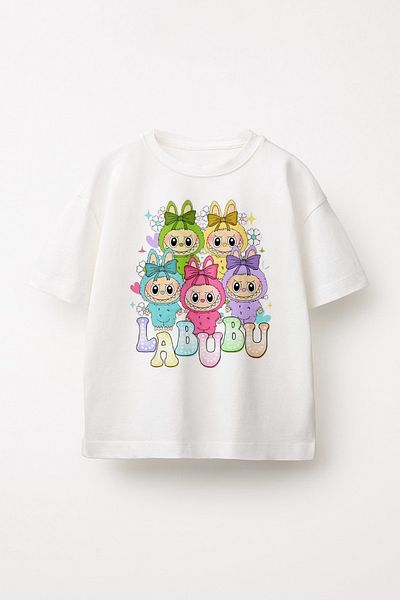 c.c.l. coccolin kids baby clup Tricou oversize pentru fetiță cu imprimeu Labubu