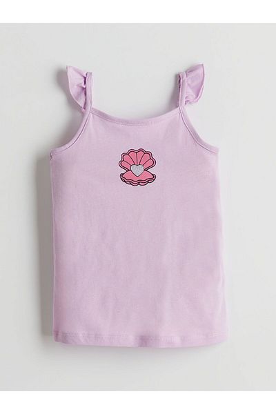 LC Waikiki Lcw Eco Printed Baby Girl Undershirt and Shorts 2Pcs