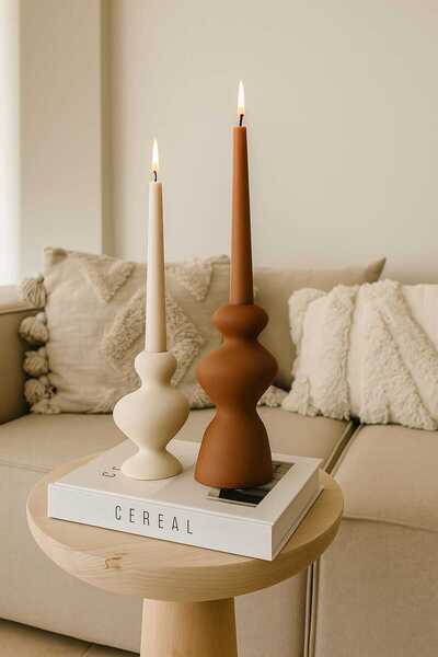 Luthien Dalgalı Şamdan & Mumluk Seti