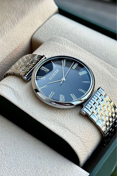 Homies Men's Silver Colored Case Corded Waterproof 3atm Bracelet Gift Wrist Watch