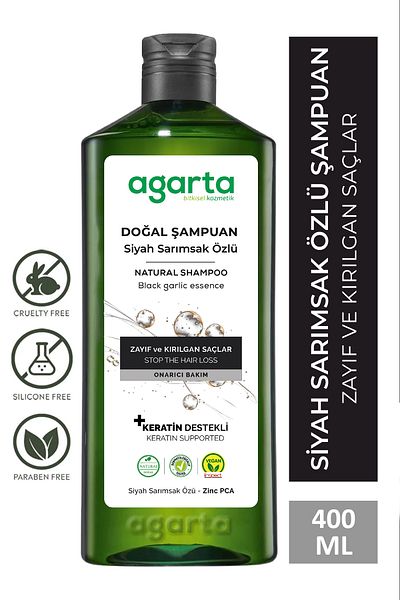 Agarta Natural Hair Loss Shampoo with Black Garlic - 400 ml
