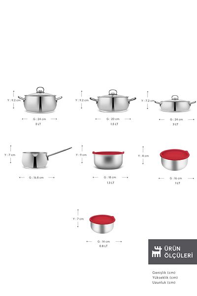 Karaca Cook Hide V2 13-teiliges Kochgeschirrset aus Stahl mit Induktionsboden