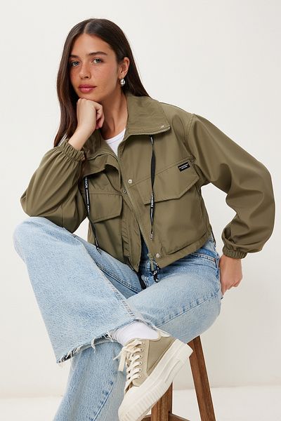 Happiness İstanbul Women's Khaki Seasonal Bomber Coat Mx00243