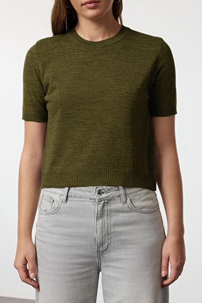 Trendyol Collection Khaki Basic Cardigan-Blouse Knitwear Cardigan Twoaw25Hi00216