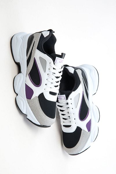 SOHO Pantofi de damă negru-alb-violet 20771