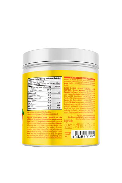 Proteinocean الكولاجين - الكولاجين |   مانجو - 6 فيتامينات إضافية - النوع 1،2،3 - 250 جرام