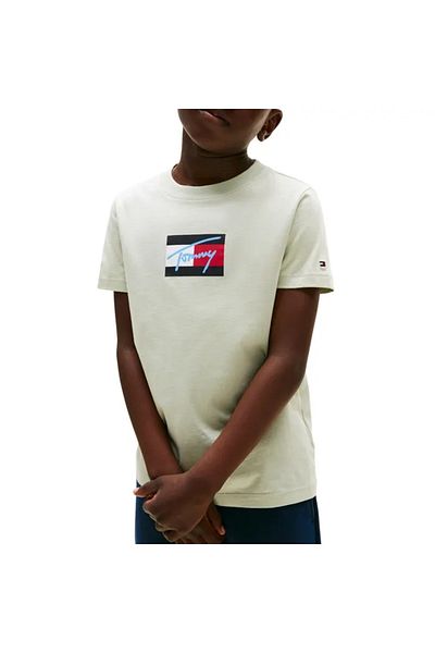 Tommy Hilfiger Tričko Tommy Script s potiskem vlajky, velikost L