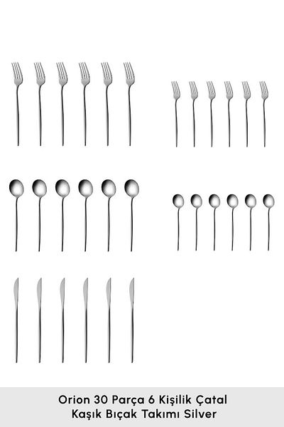 Karaca Orion Platinum 6-Person 30-Piece Cutlery Set