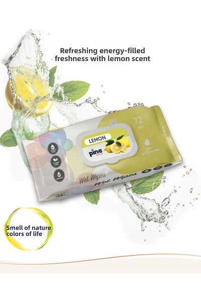 Pine Lemon Scented Wet Wipes 72X24 Pack (1.728 Sheets)