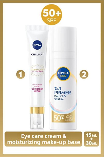 NIVEA Sun Spf50 Sunscreen Moisturizing Makeup Base 30ml and Luminous630 Anti ...