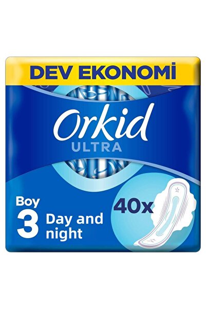 Orkid فوط صحية Ultra Extra Night (الحجم 3) عبوة الشجاعة المكونة من 40 قطعة