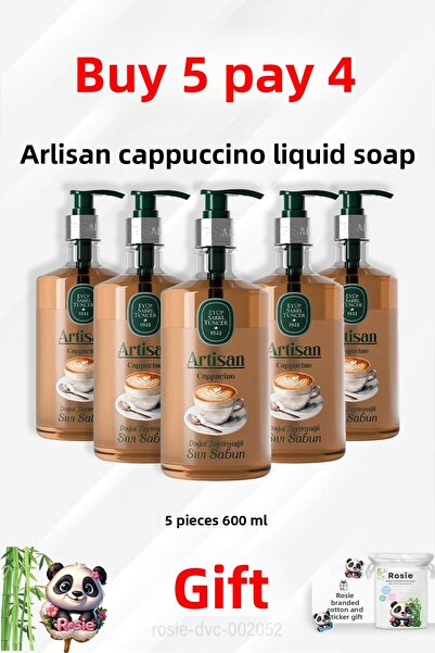 Eyüp Sabri Tuncer صابون سائل كابتشينو الحرفي 600 مل، اشتري 5 واحصل على 4 وقطن...