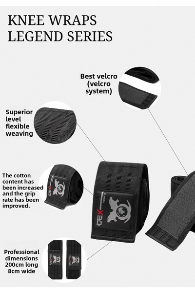 Dex Supports Lasting Energy Sports Knee Pads - Knee Wraps Legend Series - Wrist Wraps Camouflage Set of 2