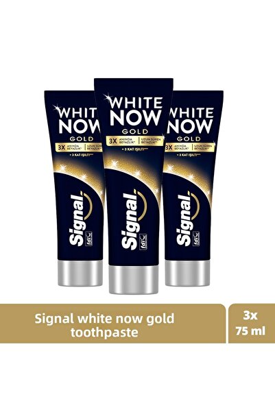 Signal معجون أسنان White Now Gold للتبييض الفوري 75 مل × 3