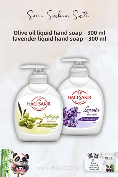 Hacı Şakir Olive Oil and Lavender Liquid Soap - 300 ml, ROSIE