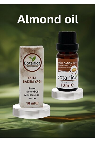 botanica زيت اللوز الحلو النقي 100% المعصور على البارد 10 مل - مغذي للشعر والحواجب والرموش والعناية بالبشرة