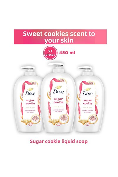 Dove Sugar Cookie Liquid Soap 450 ml X3