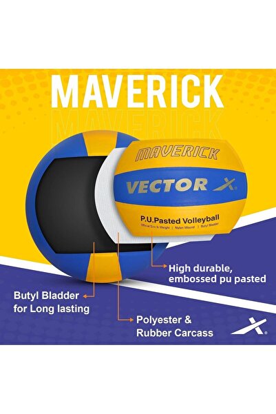 Vector X Maverick-18P Volleyball, Adult, yellow-blue